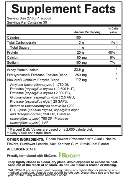 Grass-Fed Whey Protein Isolate — Chocolate