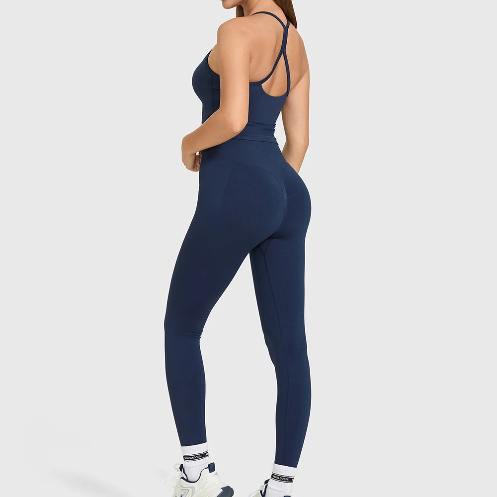 Halter Sports Bra & Butt-Lifting Gym Leggings Set