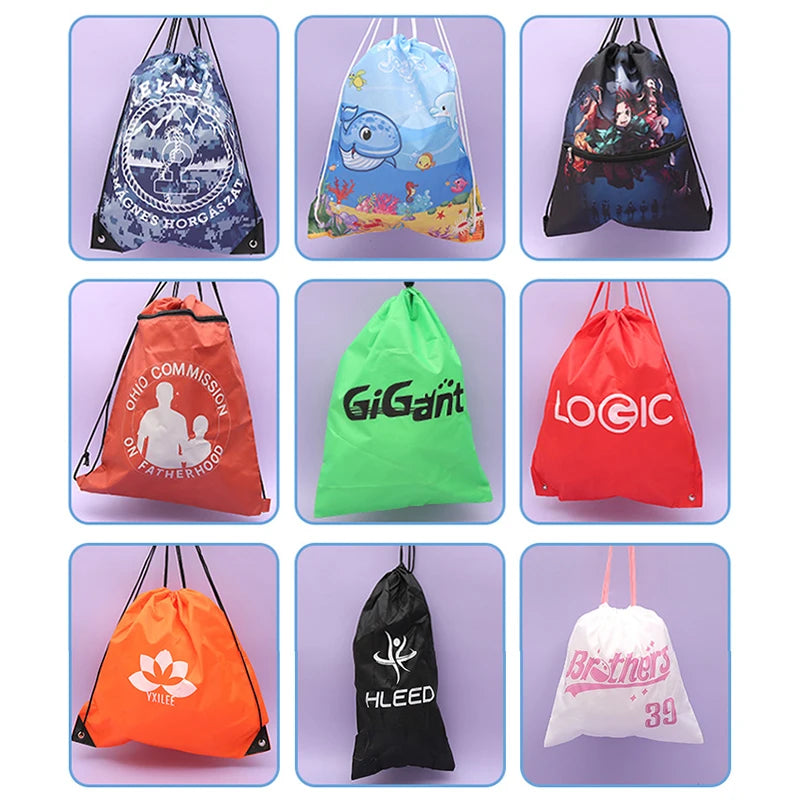 Drawstring Gym Bag with Clothes &amp; Shoe Storage