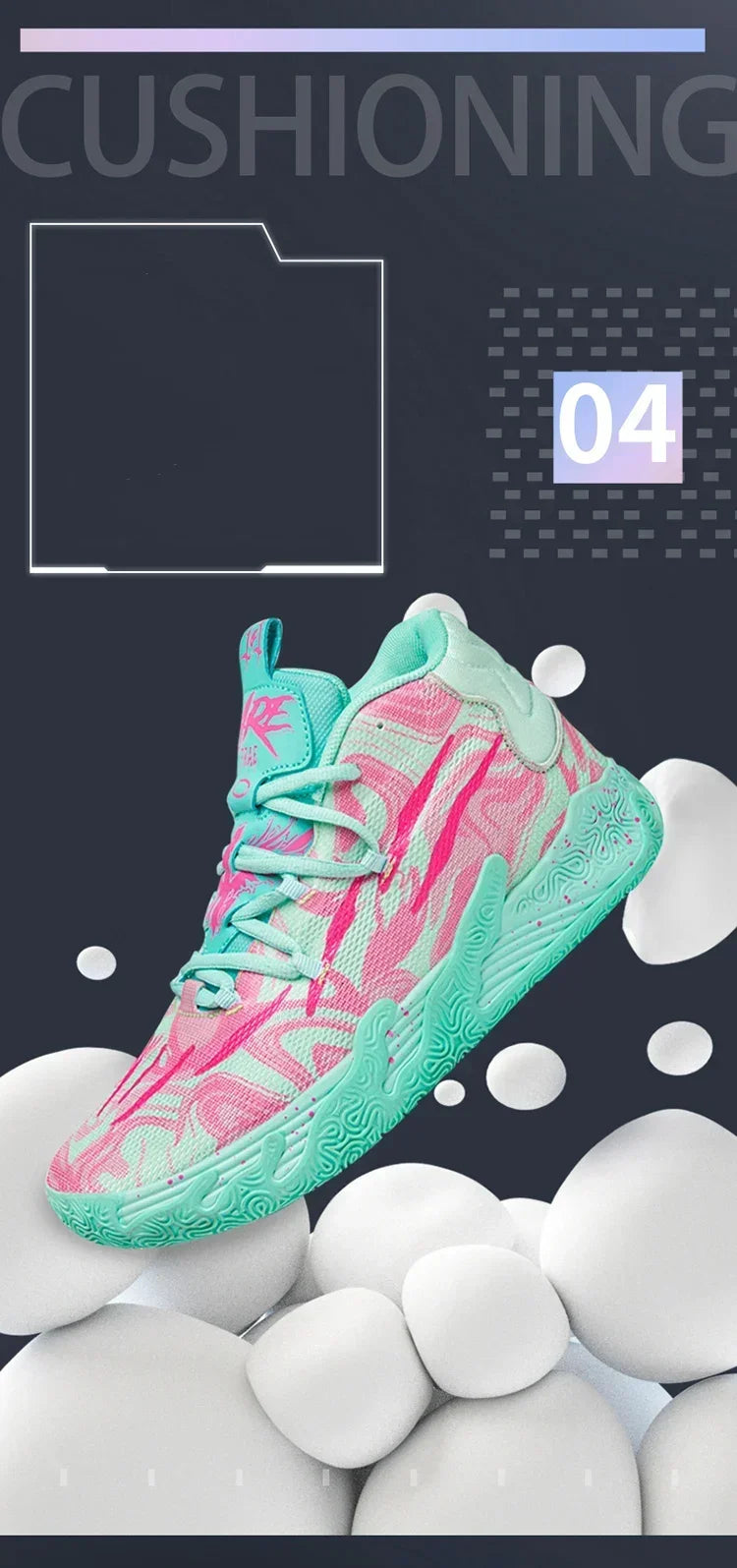 Cushioned High-Top Basketball Shoes
