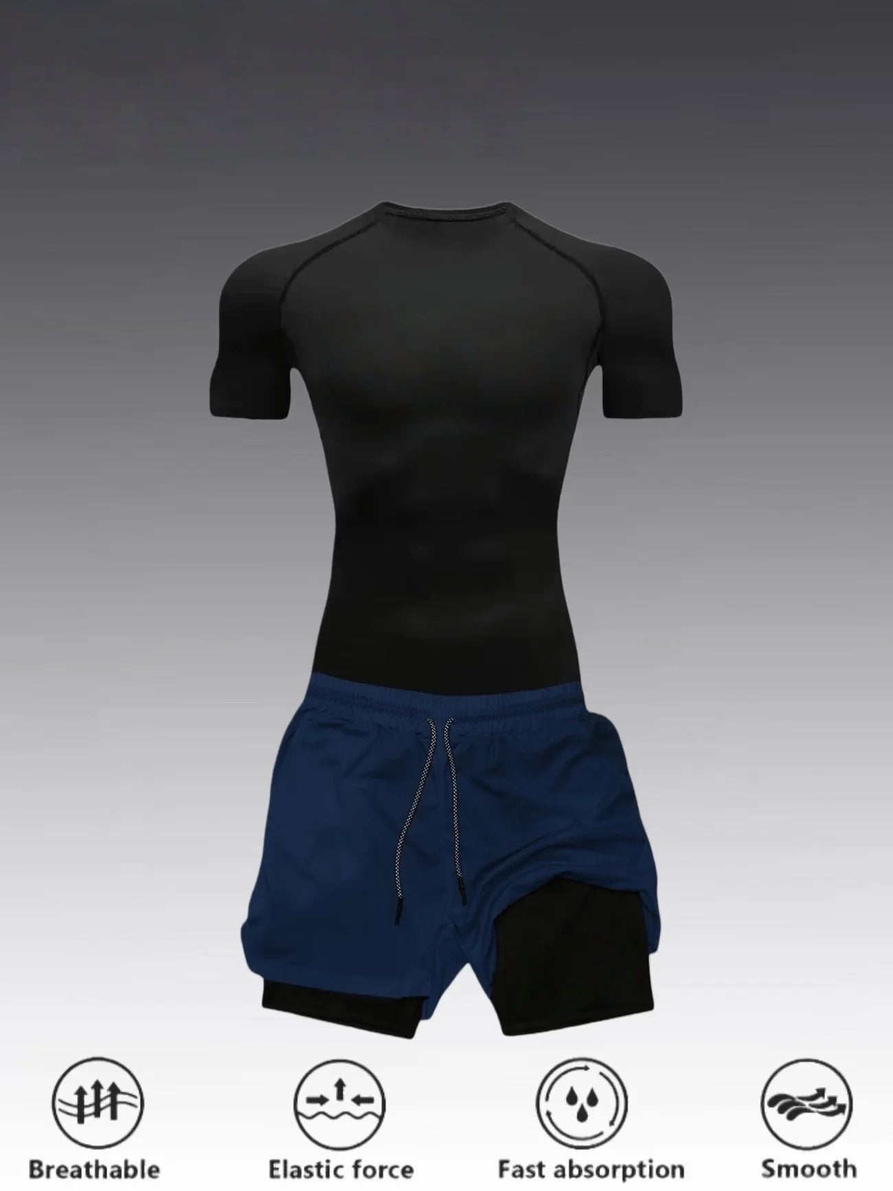 Men's 2-Piece Workout Set (Tee &amp; Shorts)