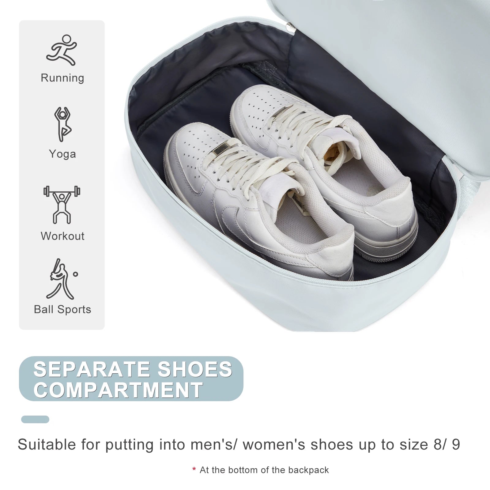 Women's Gym Backpack with Shoe Compartment