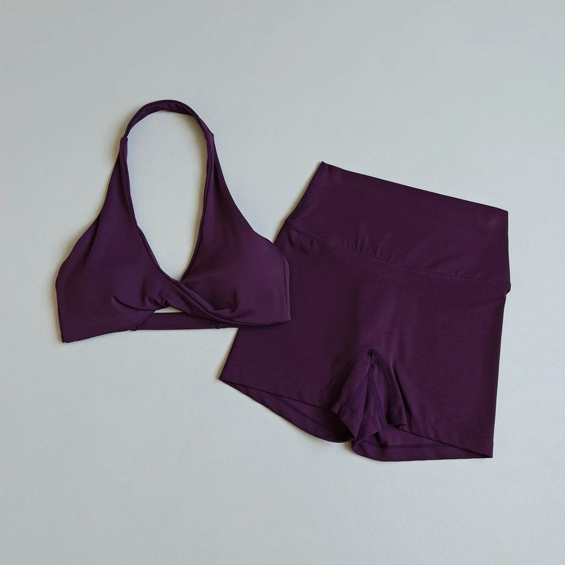 Open-Back Sports Bra & High-Waist Shorts Set