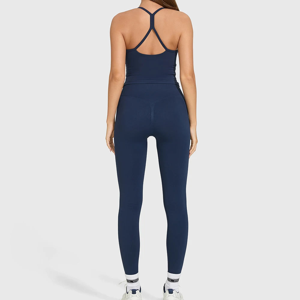 Halter Sports Bra & Butt-Lifting Gym Leggings Set