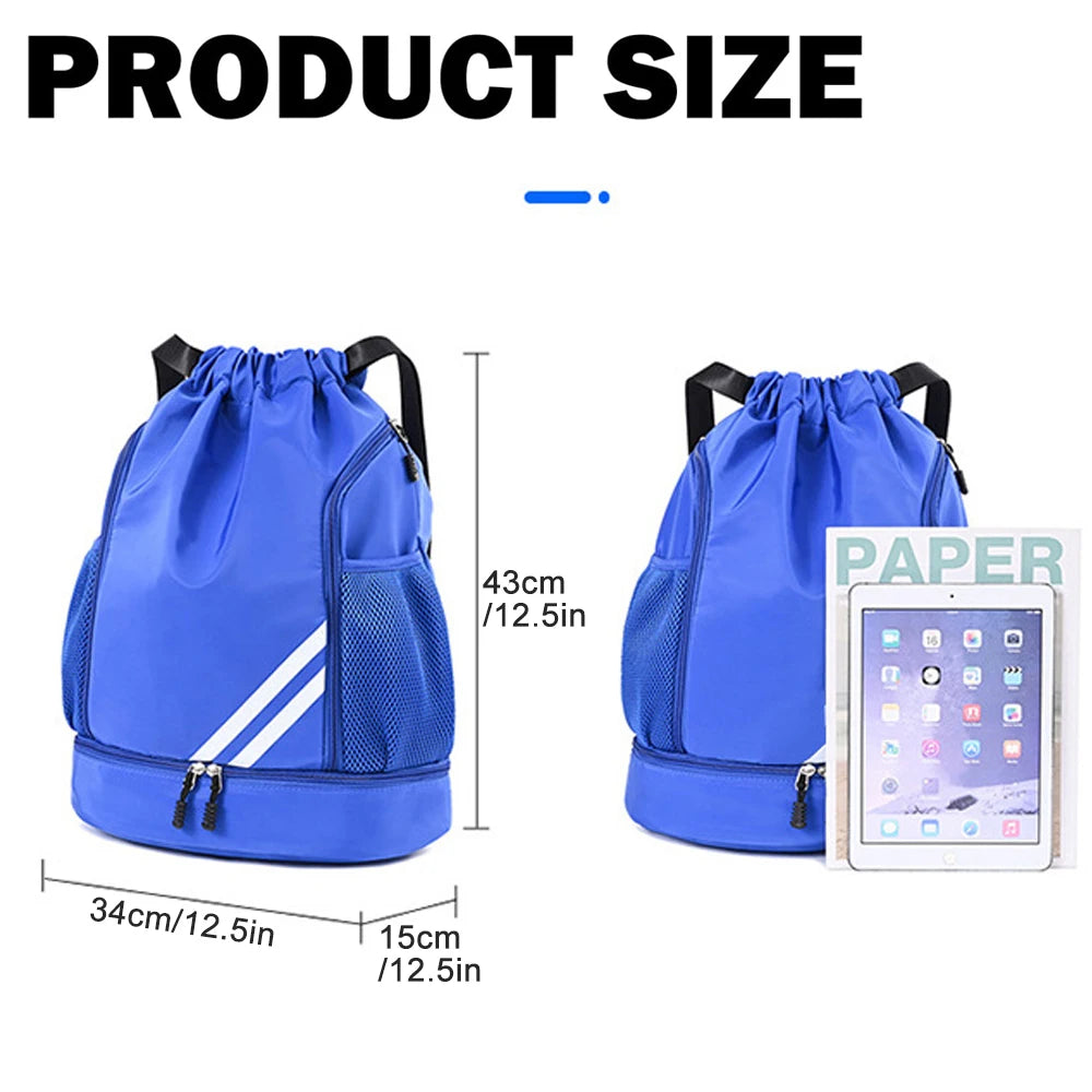 Drawstring Sports Backpack with Shoe Compartment