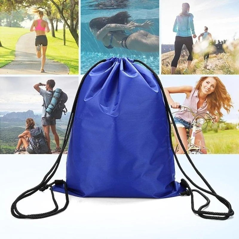 Drawstring Gym Bag with Clothes &amp; Shoe Storage