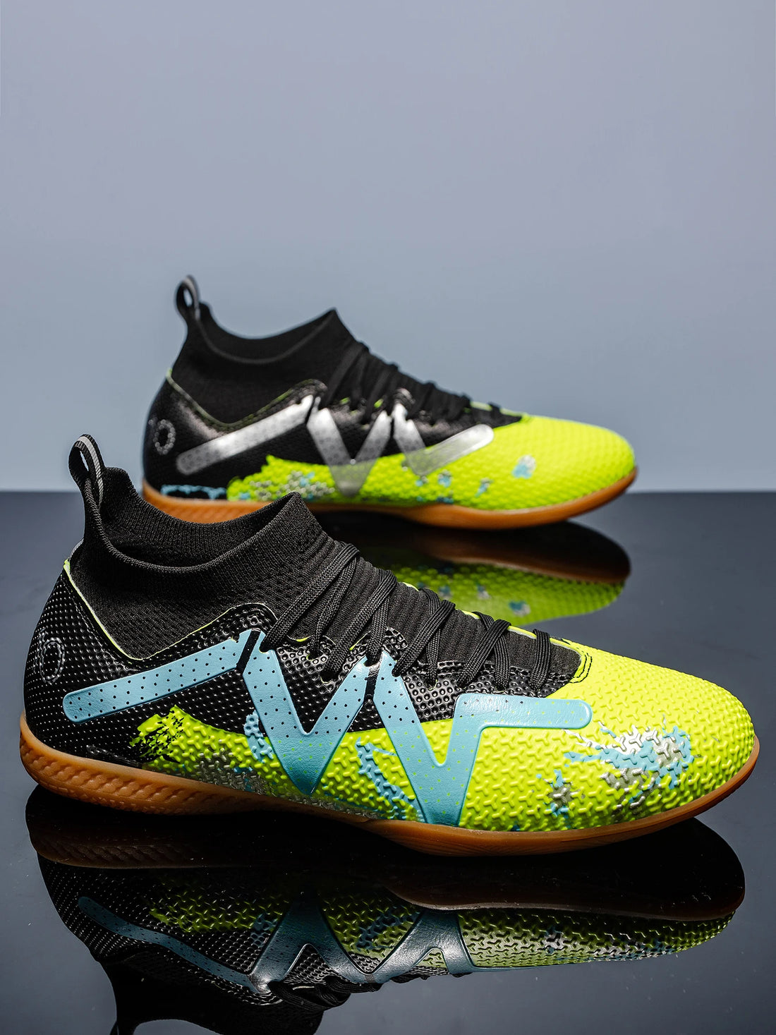 Indoor Five-a-Side Soccer Shoes — High-Top Turf Trainers