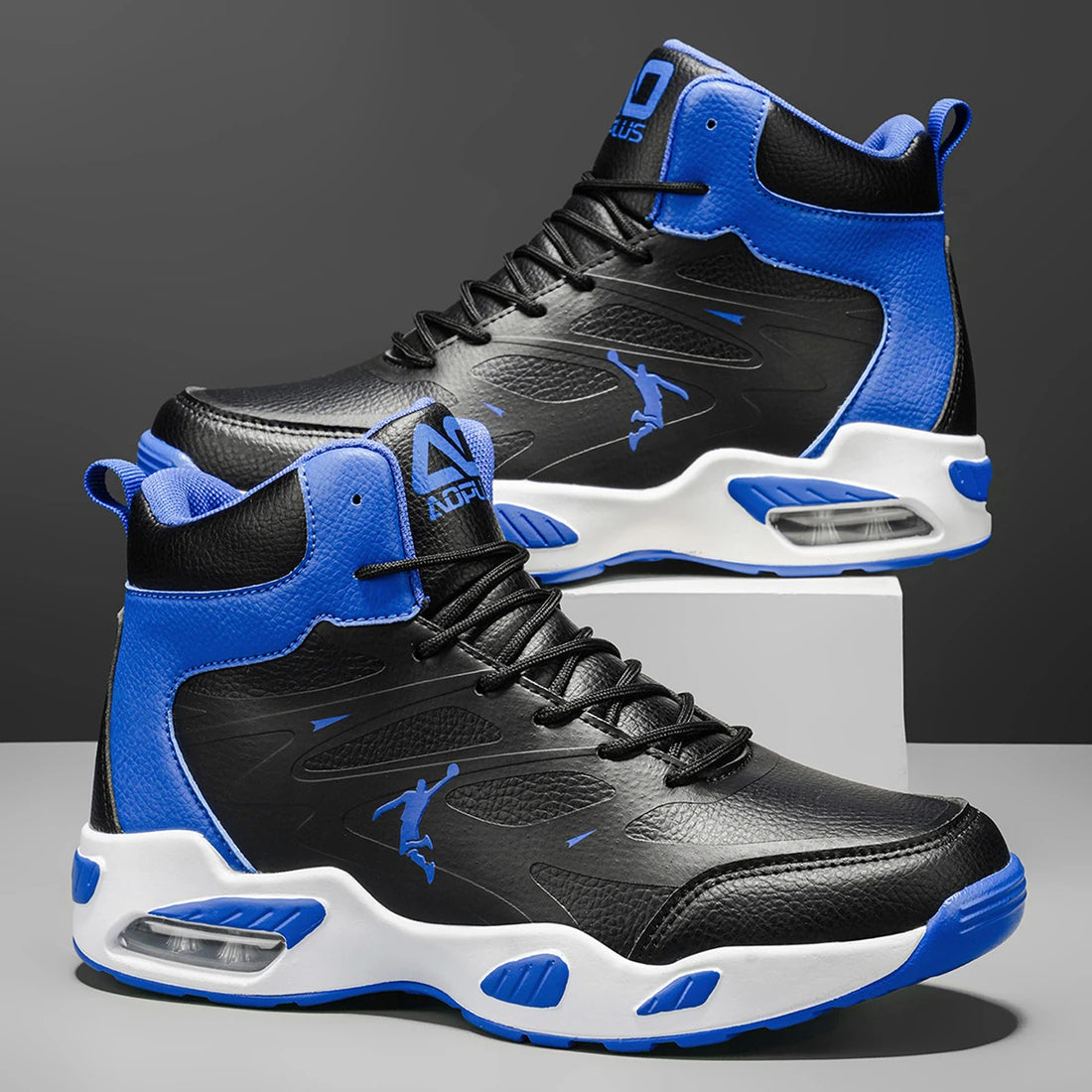 Leather High-Top Basketball Shoes