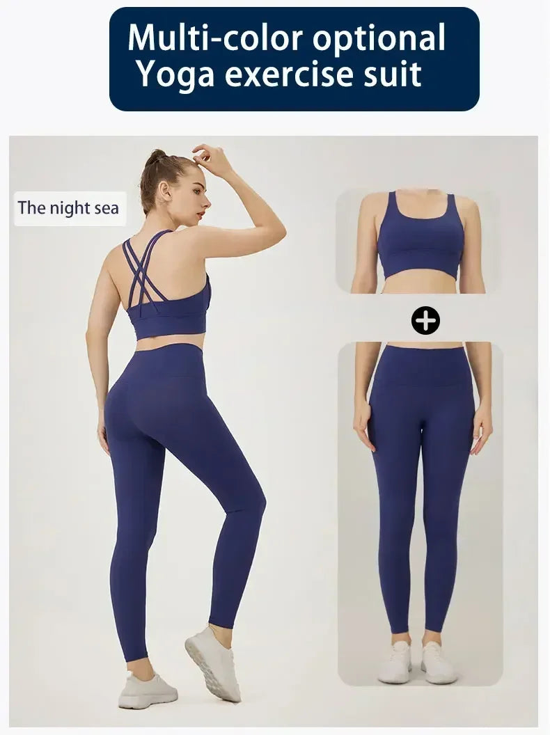 High-Waist Yoga Leggings & Sports Bra Set