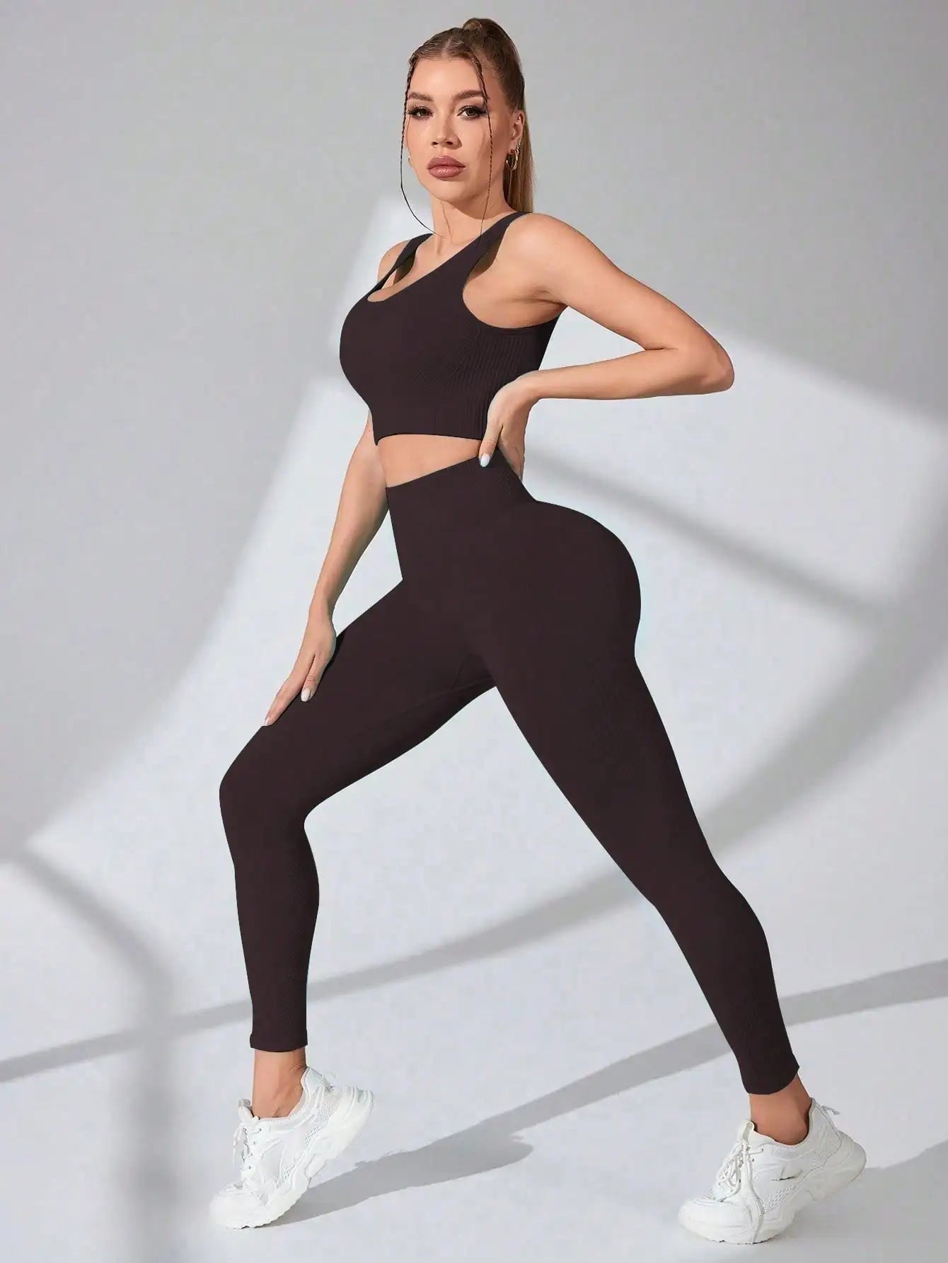 Women's Cross-Strap Sports Bra &amp; Leggings Set