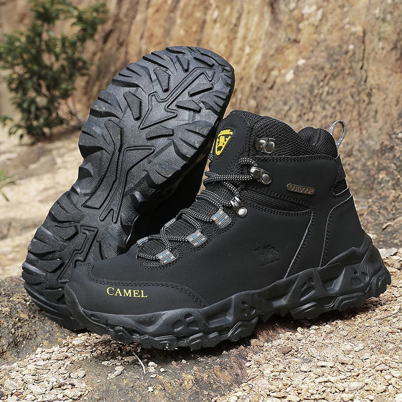 Men's Leather Hiking Shoes — Waterproof Trekking Sneakers