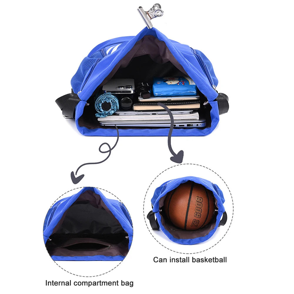 Drawstring Sports Backpack with Shoe Compartment