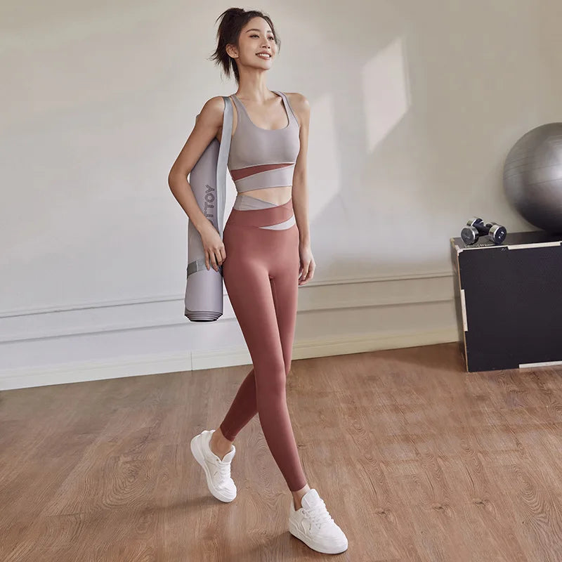 Yoga Set — Sports Bra with Leggings & Shorts
