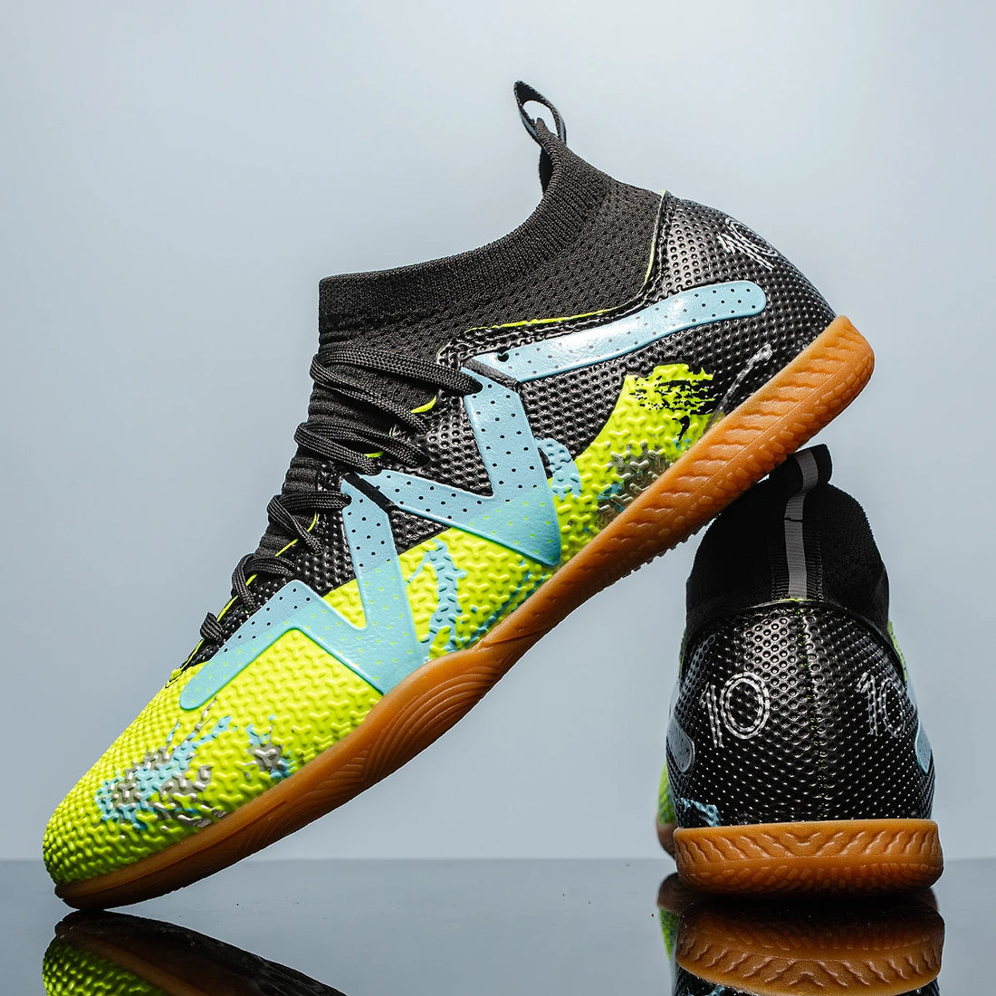 Indoor Five-a-Side Soccer Shoes — High-Top Turf Trainers