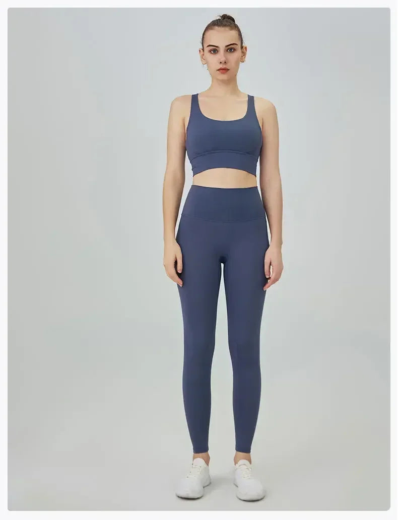 High-Waist Yoga Leggings & Sports Bra Set