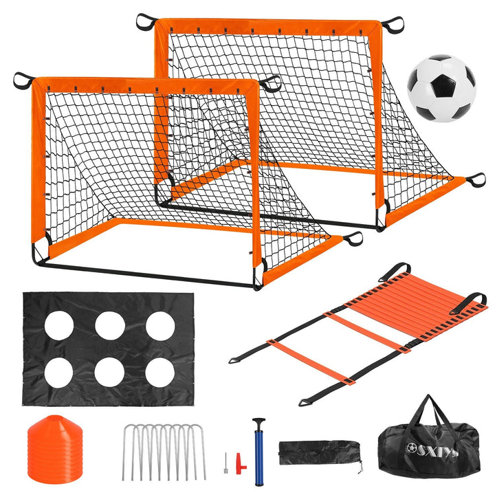Kids Portable Soccer Goal Set With Training Accessories For Outdoor Play