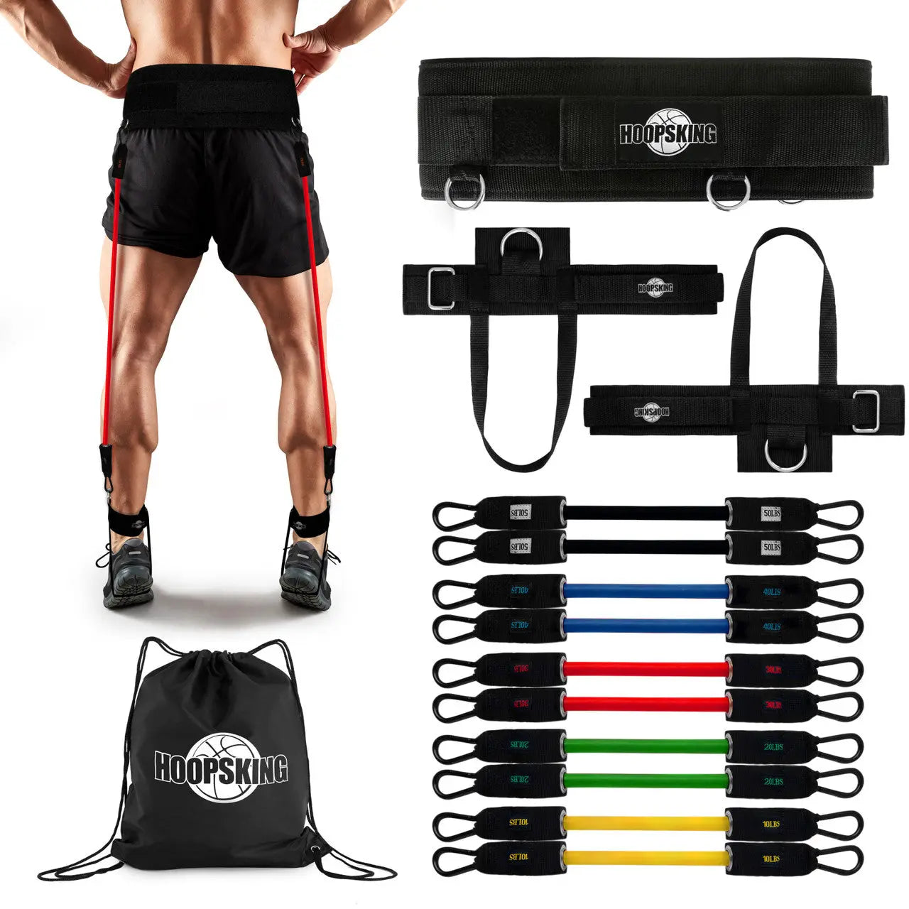 Vertical Jump Trainer Resistance Bands, Waist to Heels