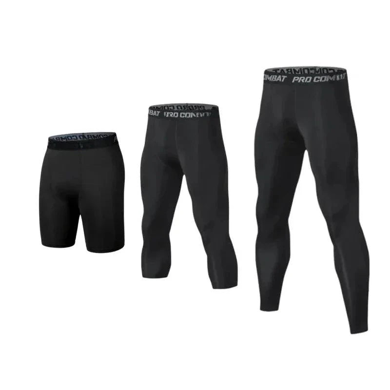 Mens Compression Running Tights Athletic Workout Baselayer Shorts And Leggings