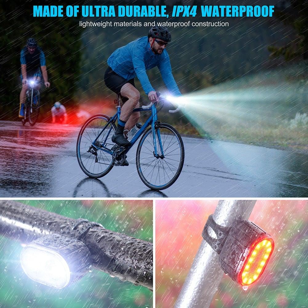 USB Rechargeable LED Bike Lights Set For Safe Night Cycling Adventures