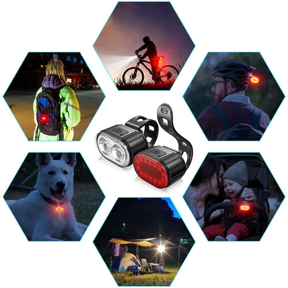 USB Rechargeable LED Bike Lights Set For Safe Night Cycling Adventures