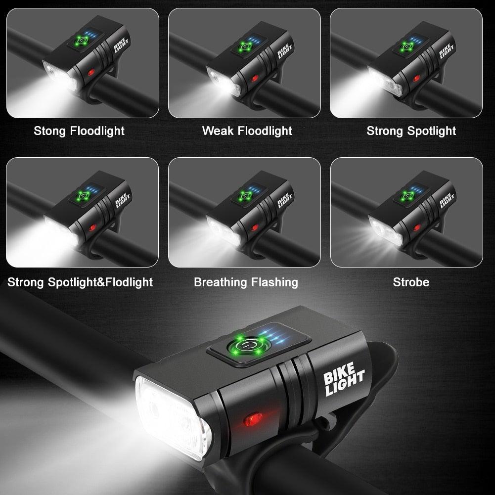 USB Rechargeable LED Bike Lights Set For Safe Night Cycling Adventures