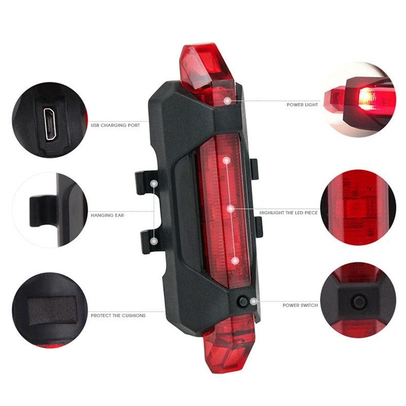 USB Rechargeable LED Bike Lights Set For Safe Night Cycling Adventures