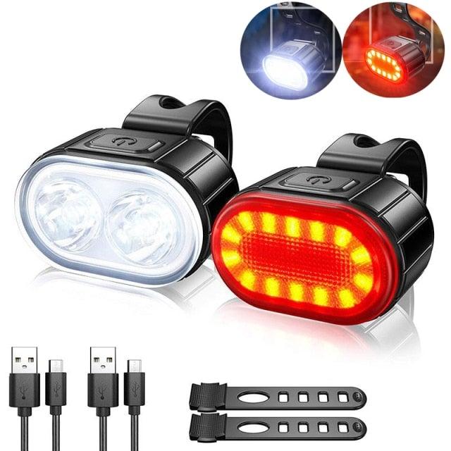 USB Rechargeable LED Bike Lights Set For Safe Night Cycling Adventures