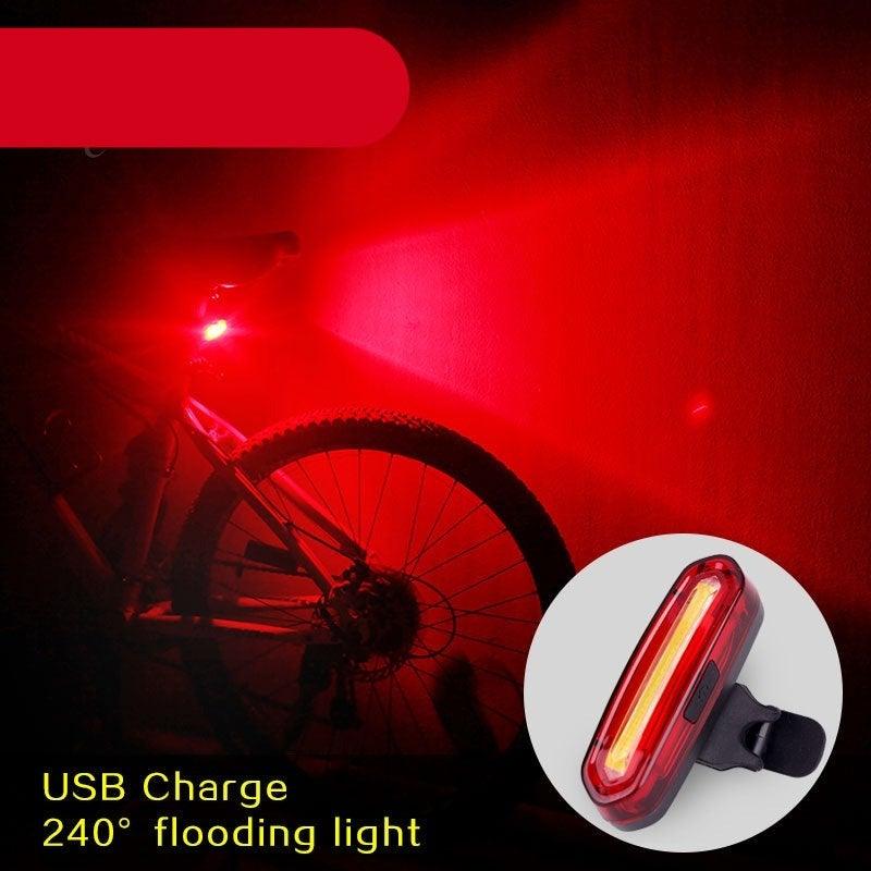 Rechargeable LED Bicycle Tail Light For Safe Night Riding Visibility Support