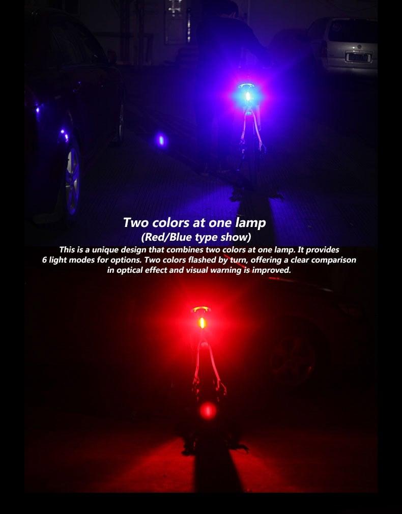 Rechargeable LED Bicycle Tail Light For Safe Night Riding Visibility Support